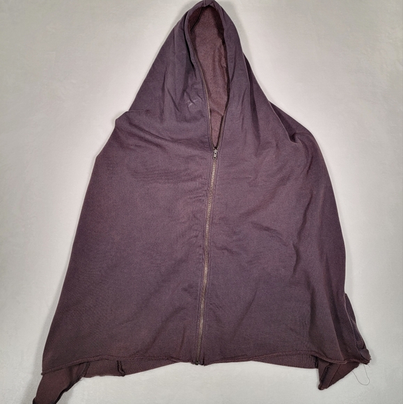 Men’s Sz 10 All Saints Spitafields Brown Cotton Distressed Festival Hooded Vest - Picture 6 of 14